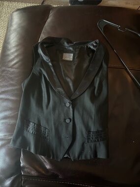 Old Navy Black Satin-Lined Vest
